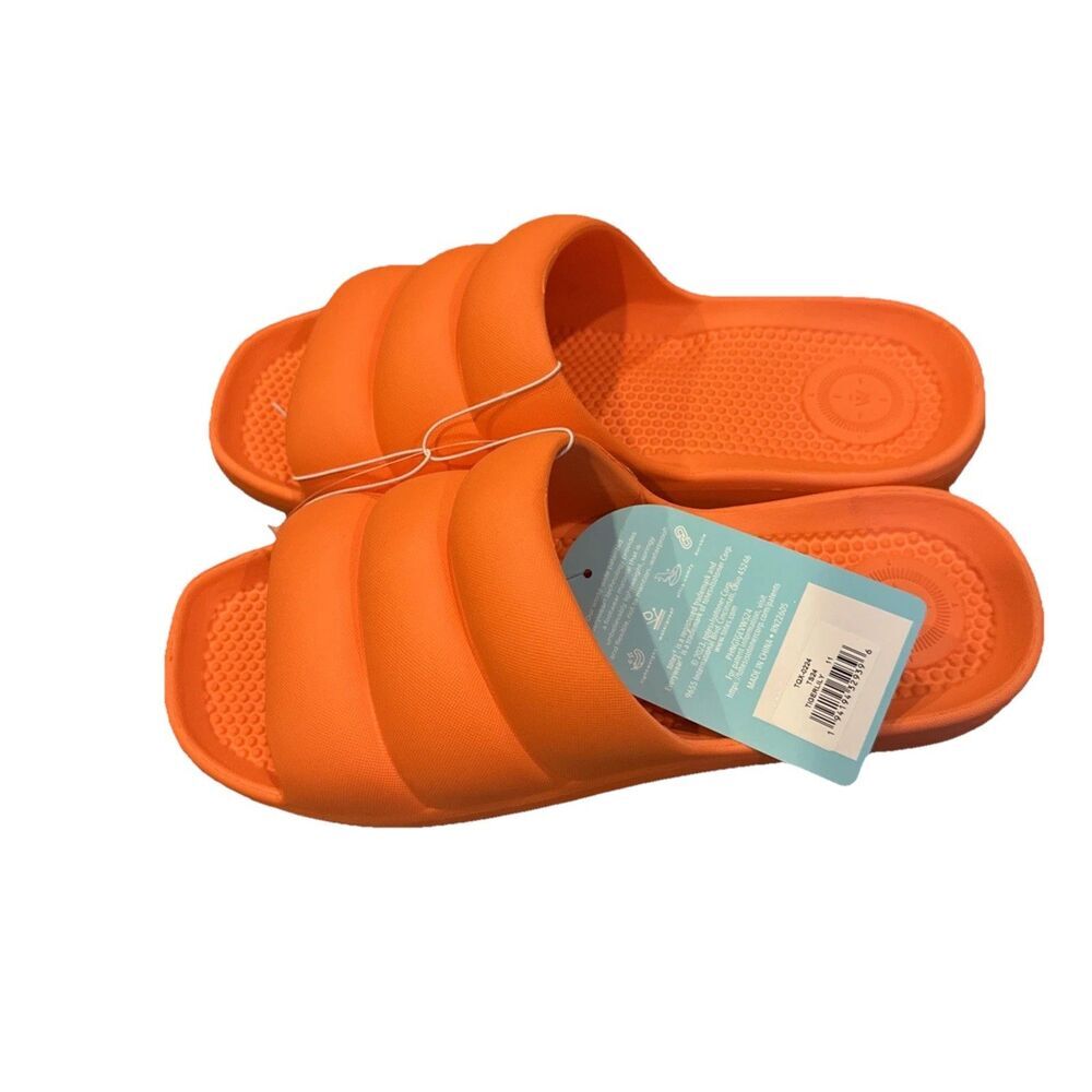 Totes Everywear Slides Sandals Summer Orange‎ Womens Size 11  NEW